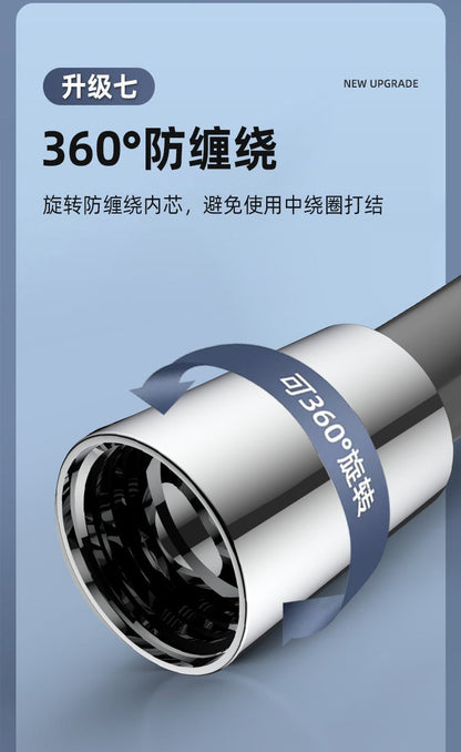 Silicone Flexible Shower Hose 1.5/2/3M – Anti-Winding High Pressure Extension Tube Bathroom Faucet Accessory