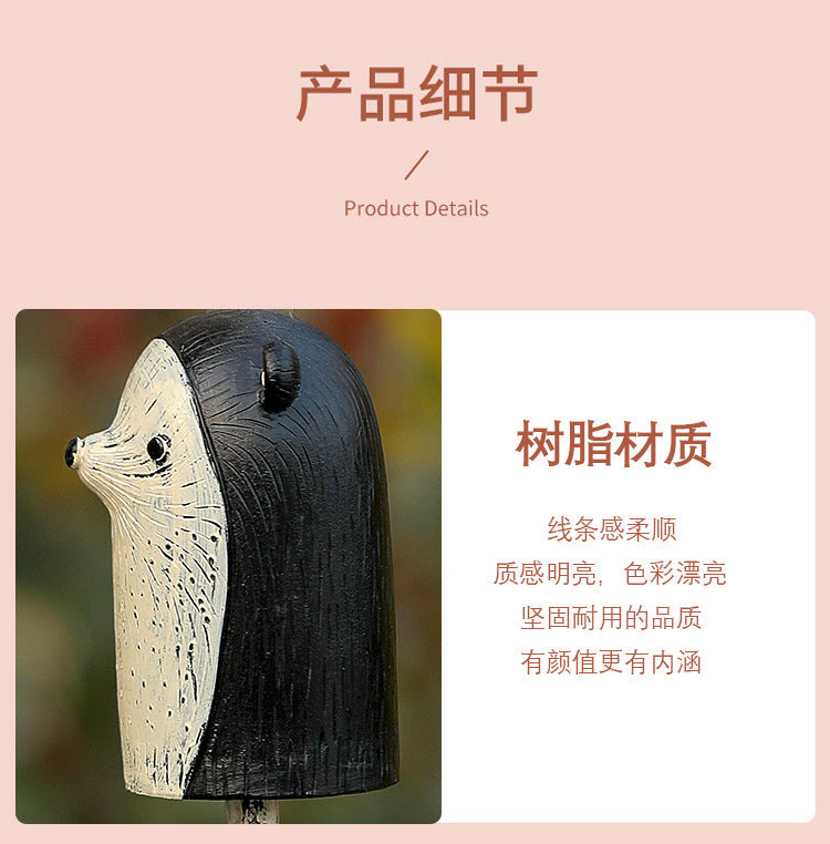 Resin Pet Wind Chime — Cute Animal Garden Pendant | Rural Home Decoration & Festival Gift Craftsmanship