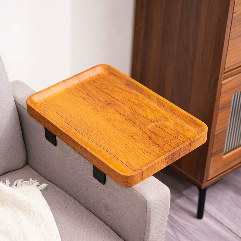 Stuck on Sofa Handrail Tray – Side Table with Feet, Tea Cup Holder & Small Apartment Coffee Table Gadget