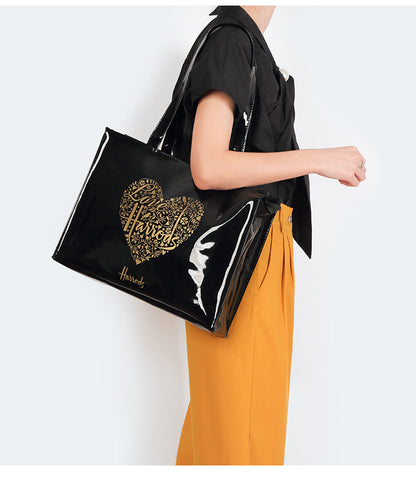 Simple Stylish PVC Reusable Shopping Bag – Luxury Eco-Friendly Waterproof Tote for Summer Beach