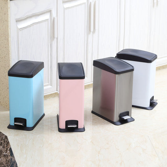 Stainless Steel Pedal Trash Can – Large Home & Living Room Trash Bin with Lid, Nordic Style Bathroom Waste Bin
