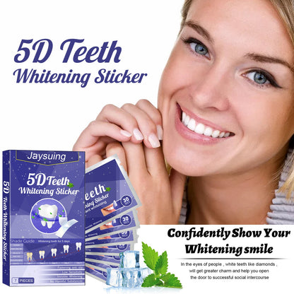 5D Whitening Teeth Stickers – 7/14 Pairs Gel Strips for Stain Removal, Dental Bleaching & Oral Hygiene Care