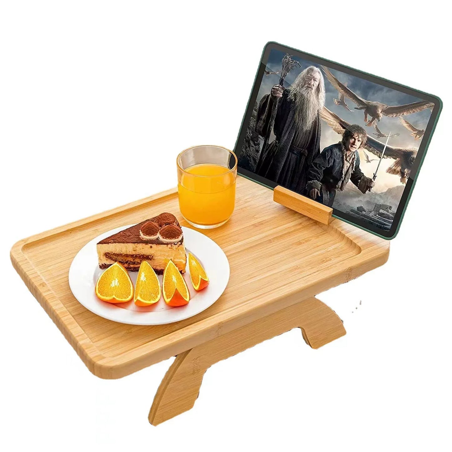 Stuck on Sofa Handrail Tray – Side Table with Feet, Tea Cup Holder & Small Apartment Coffee Table Gadget
