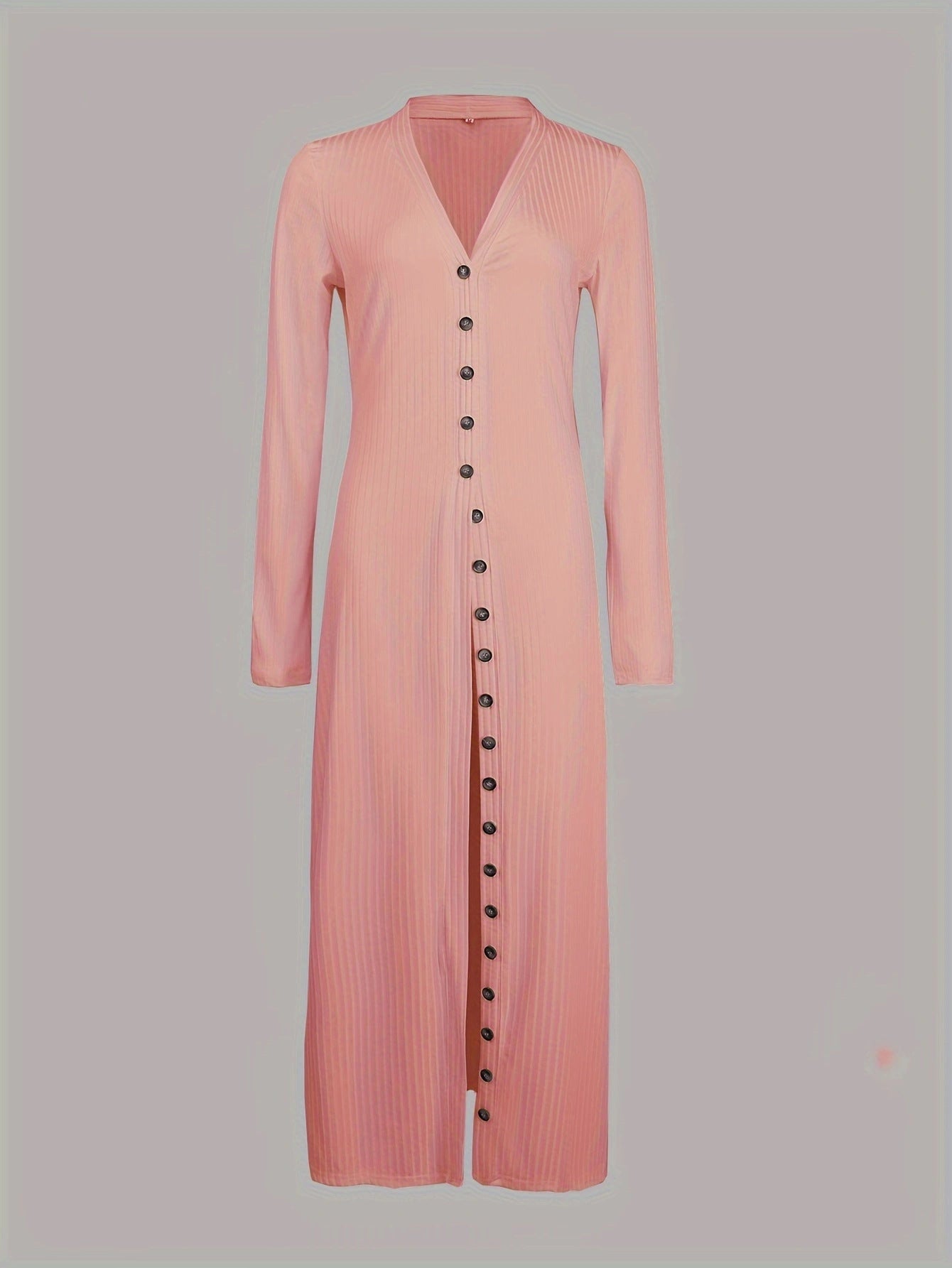 2023 Fashion Women's Button Long Striped Coat – Thin Open Dress for a Stylish Look