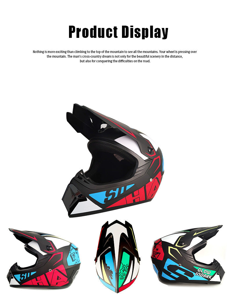 Youth & Kids Motorcycle Full Helmet - Children’s Motocross Casco Moto, Off-Road Protective Helmet with Goggles & Gloves
