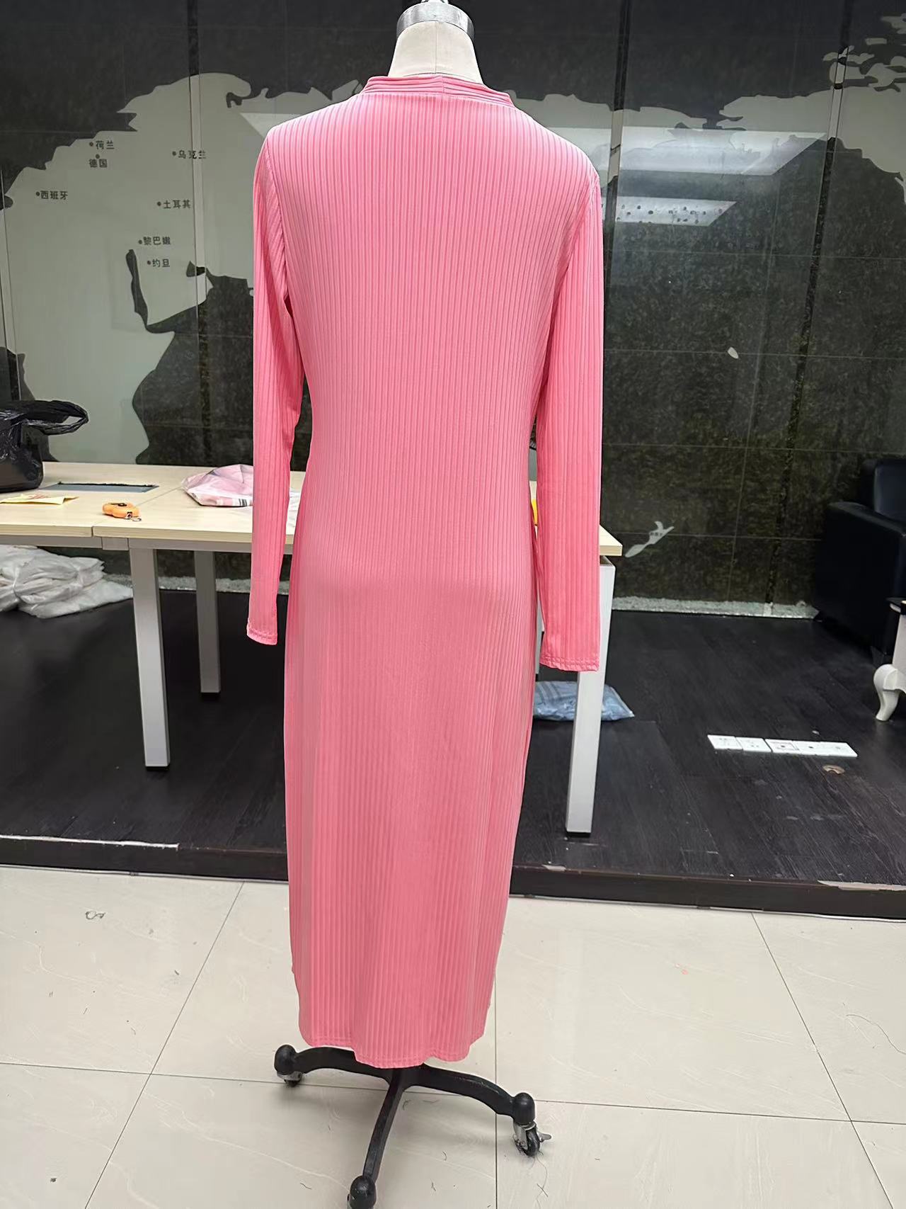2023 Fashion Women's Button Long Striped Coat – Thin Open Dress for a Stylish Look