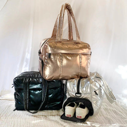 Down Duffel Bag – Large Capacity Women’s Shoulder Bag with Dry/Wet Separation, Multifunctional Travel Handbag