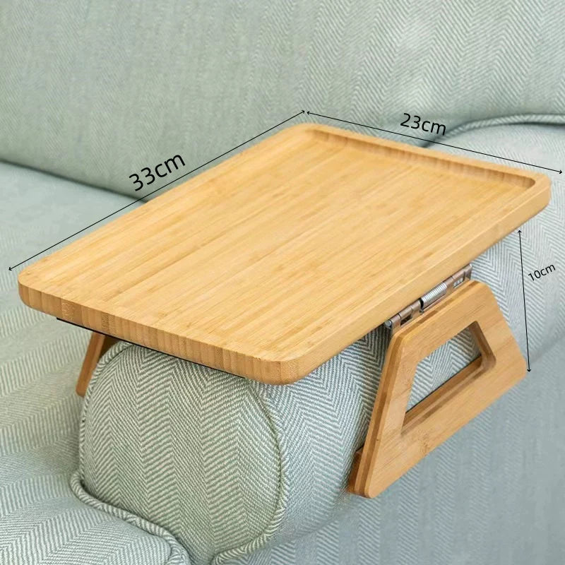 Stuck on Sofa Handrail Tray – Side Table with Feet, Tea Cup Holder & Small Apartment Coffee Table Gadget