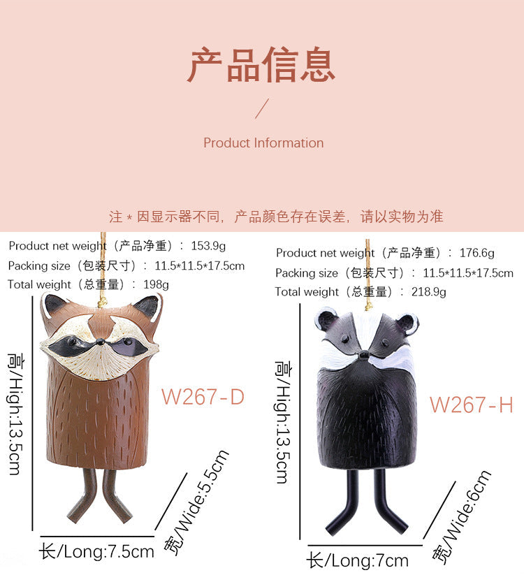 Resin Pet Wind Chime — Cute Animal Garden Pendant | Rural Home Decoration & Festival Gift Craftsmanship