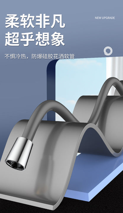Silicone Flexible Shower Hose 1.5/2/3M – Anti-Winding High Pressure Extension Tube Bathroom Faucet Accessory