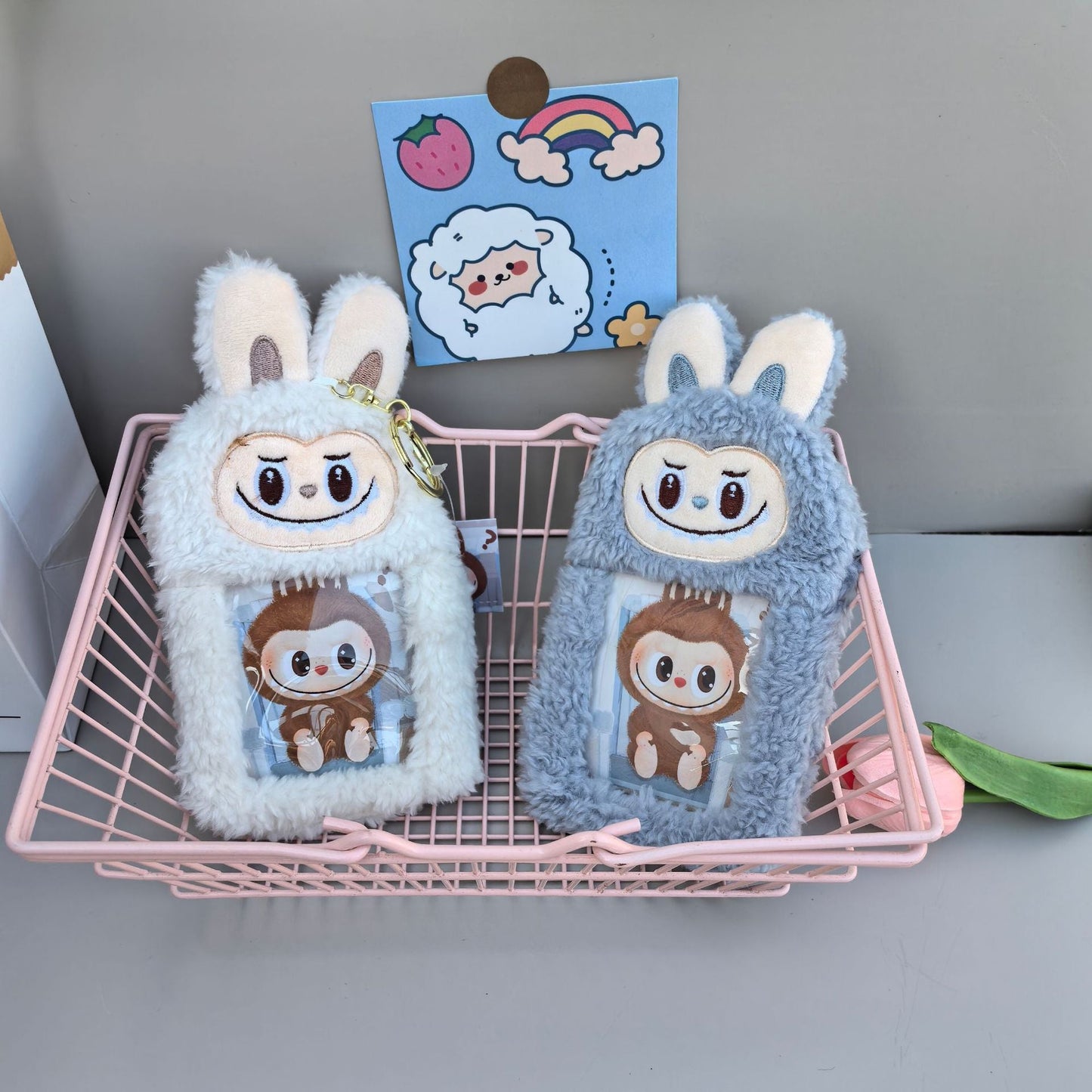 Cartoon Plush Card Wallet — Cute Small Purse for Bank Cards & Storage Bag