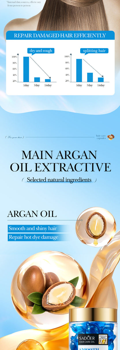 Magic Hair Vitamin Capsules — Keratin Oil for Fast Hair Restoration, Soft, Smooth, Shiny, Deep Moisturizer for Frizzy & Dry Scalp Hair Care