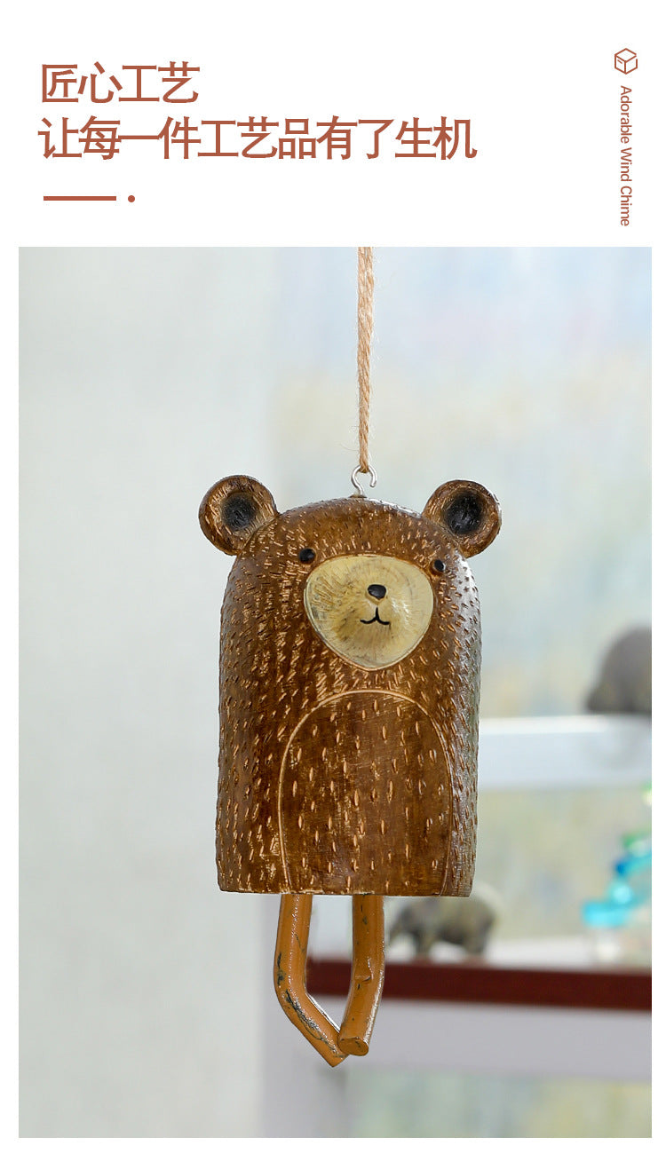 Resin Pet Wind Chime — Cute Animal Garden Pendant | Rural Home Decoration & Festival Gift Craftsmanship