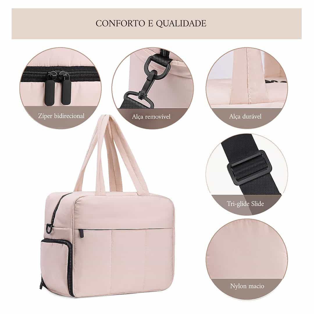 Down Duffel Bag – Large Capacity Women’s Shoulder Bag with Dry/Wet Separation, Multifunctional Travel Handbag
