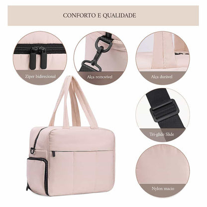 Down Duffel Bag – Large Capacity Women’s Shoulder Bag with Dry/Wet Separation, Multifunctional Travel Handbag