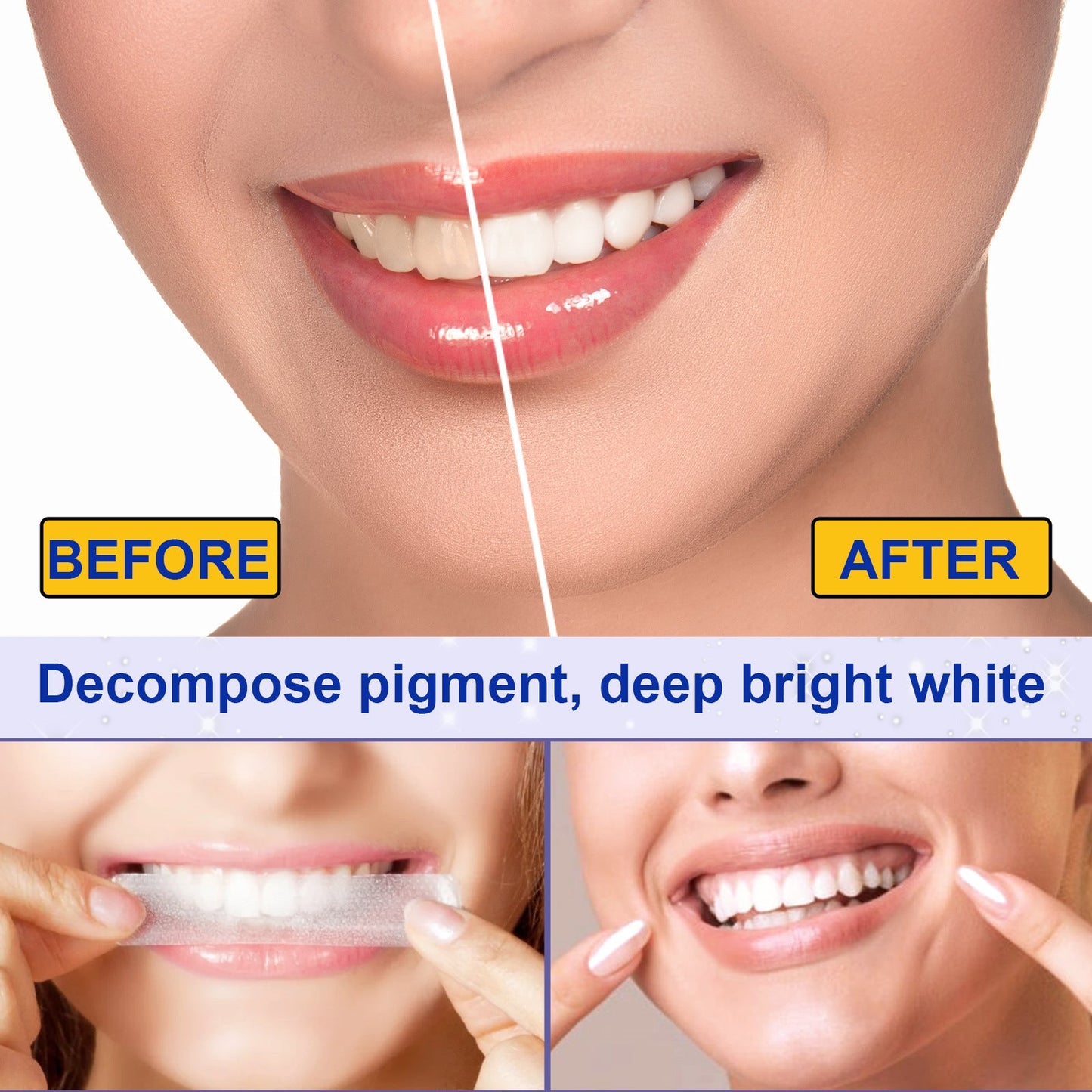 5D Whitening Teeth Stickers – 7/14 Pairs Gel Strips for Stain Removal, Dental Bleaching & Oral Hygiene Care