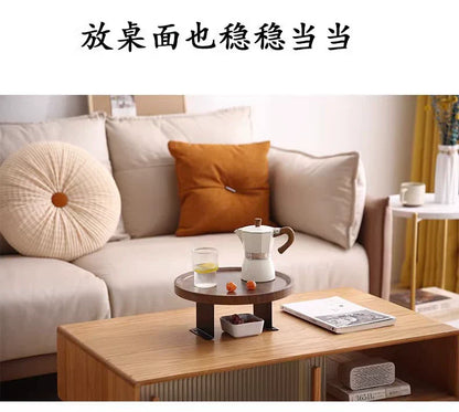 Stuck on Sofa Handrail Tray – Side Table with Feet, Tea Cup Holder & Small Apartment Coffee Table Gadget