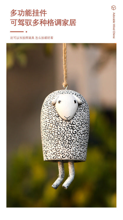 Resin Pet Wind Chime — Cute Animal Garden Pendant | Rural Home Decoration & Festival Gift Craftsmanship
