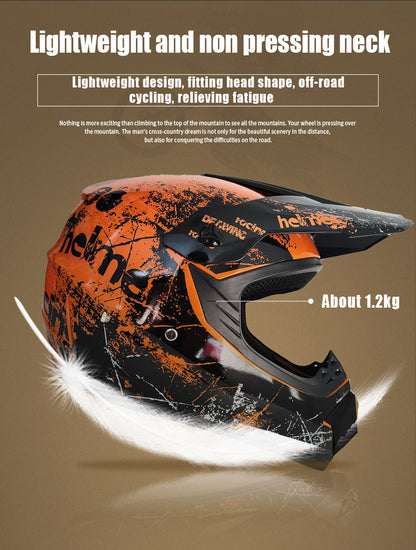 Youth & Kids Motorcycle Full Helmet - Children’s Motocross Casco Moto, Off-Road Protective Helmet with Goggles & Gloves