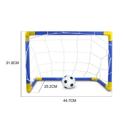 Folding Mini Soccer Ball & Removable Goal Post Net Set for Kids - High-Strength Indoor/Outdoor Football Gift