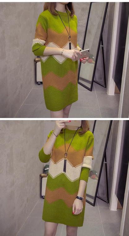 2023 Women’s Mid-Length Loose Knit Sweater — Casual Oversized Outerwear