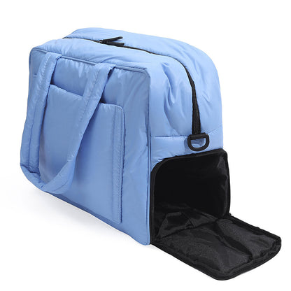 Down Duffel Bag – Large Capacity Women’s Shoulder Bag with Dry/Wet Separation, Multifunctional Travel Handbag
