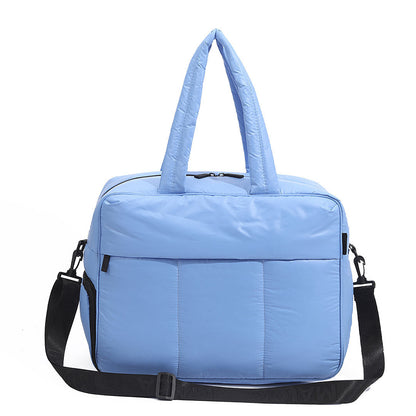 Down Duffel Bag – Large Capacity Women’s Shoulder Bag with Dry/Wet Separation, Multifunctional Travel Handbag