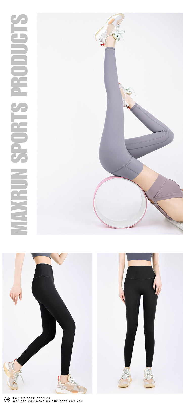 Maxrun Plus Size High Waist Workout Pants – Hip Lifting and Belly Control Fitness Leggings