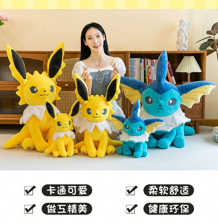 Pokemon Eevee Soft Hug Plush Doll – Vaporeon, Flareon, Jolteon Eeveelution Stuffed Toy Gift for Kids & Fans