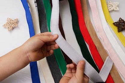 2CM Solid Color Ribbed Mercerized Cotton Knit – Soft T-Neck Short Cuffs with Elastic Edge