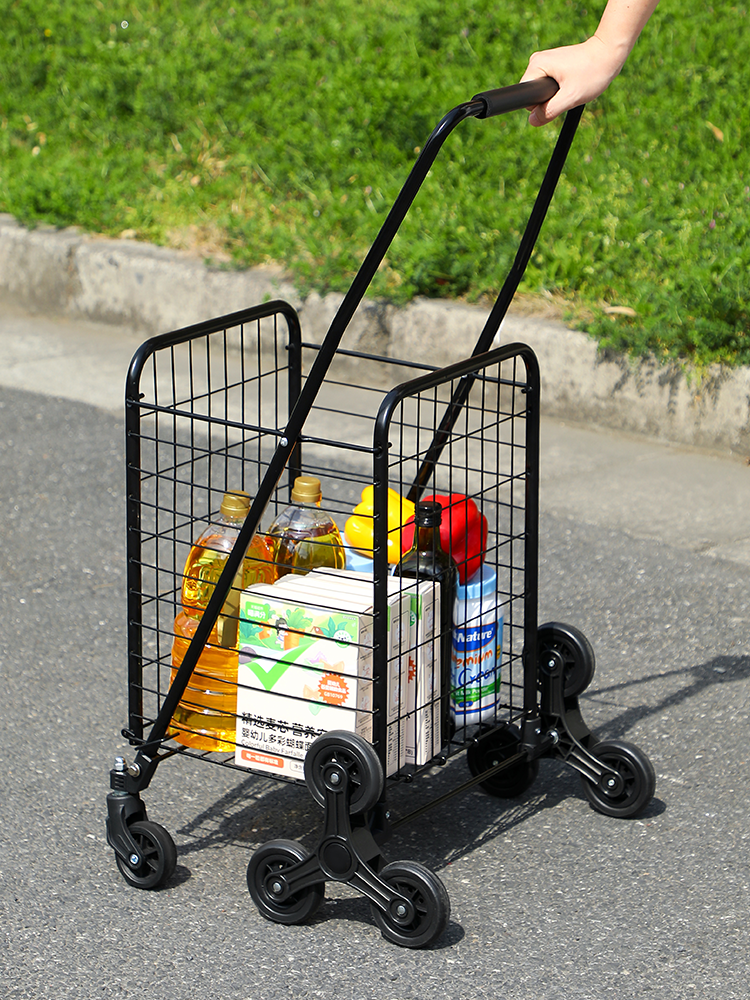 Foldable Internet Celebrity Shopping Trolley – Portable Hand-Pushed Luggage Cart for Home & Supermarkets