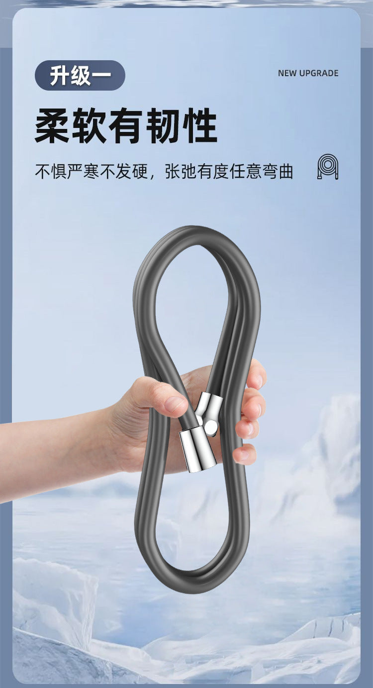 Silicone Flexible Shower Hose 1.5/2/3M – Anti-Winding High Pressure Extension Tube Bathroom Faucet Accessory