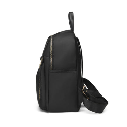 Simple PU Black Large Capacity Backpack - Unisex Travel Bag, Schoolbag for Women, Harajuku High Street Style
