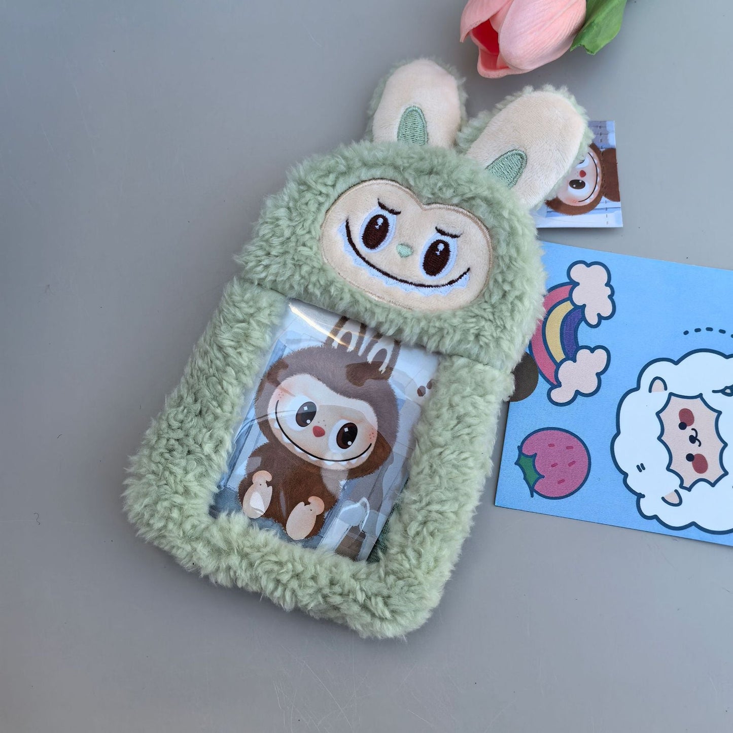 Cartoon Plush Card Wallet — Cute Small Purse for Bank Cards & Storage Bag