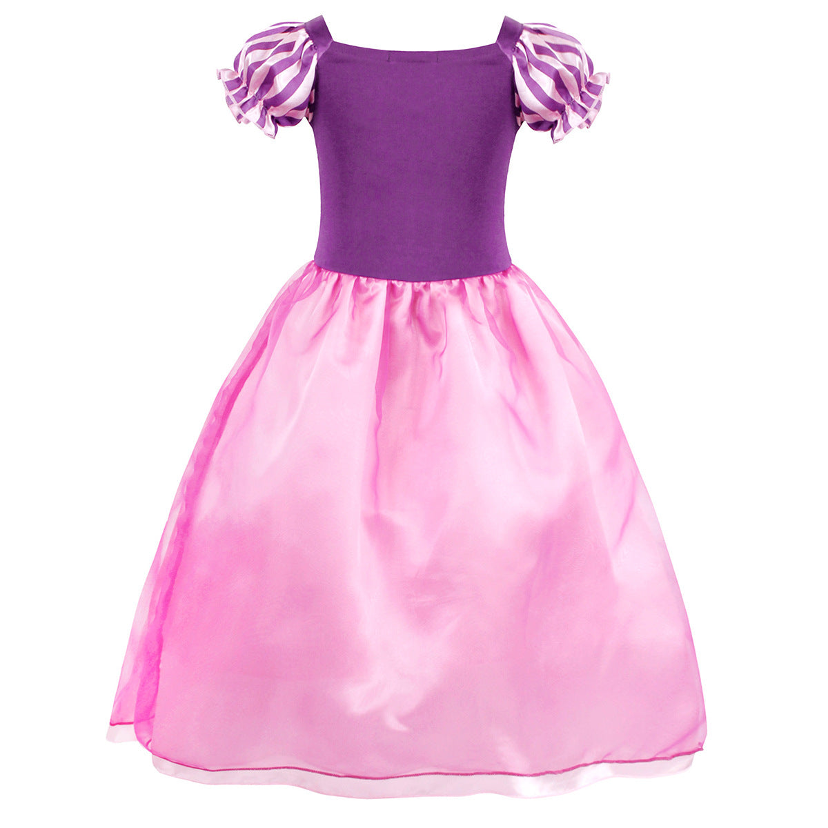 Disney Rapunzel Princess Dress - Purple Puff Sleeve Tangled Cosplay Costume for Girls, Halloween & Birthday Ball Gown