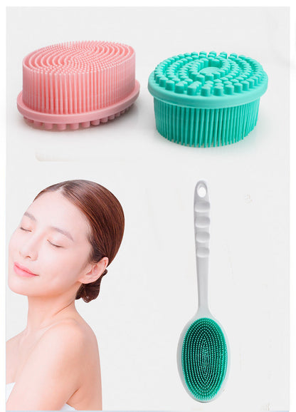 Exfoliating Silicone Bristle Sponge – Dead Skin Scrubber & Scalp Massager Bath Brush