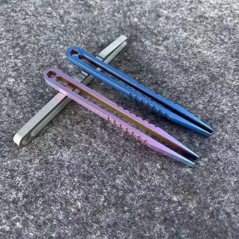 Titanium TC4 Clip Tweezers – Multipurpose EDC Pocket Tool for Outdoor, Camp & Maintenance | 6 Colors