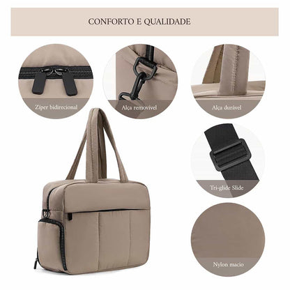 Down Duffel Bag – Large Capacity Women’s Shoulder Bag with Dry/Wet Separation, Multifunctional Travel Handbag