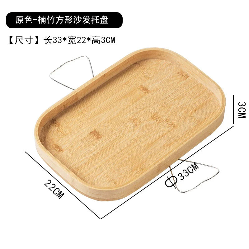 Stuck on Sofa Handrail Tray – Side Table with Feet, Tea Cup Holder & Small Apartment Coffee Table Gadget