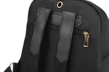 Simple PU Black Large Capacity Backpack - Unisex Travel Bag, Schoolbag for Women, Harajuku High Street Style