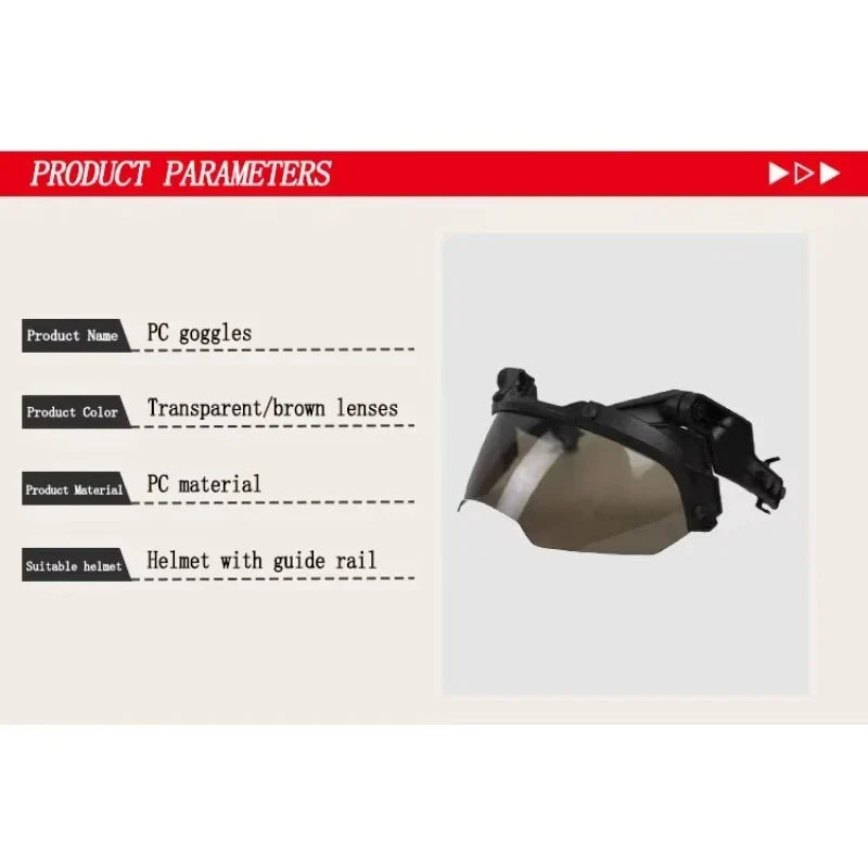 BOOIU Adjustable Tactical Helmet – FAST MICH Helmet with Detachable OP Goggles, Anti-Fog & Anti-Riot CS Protective Gear
