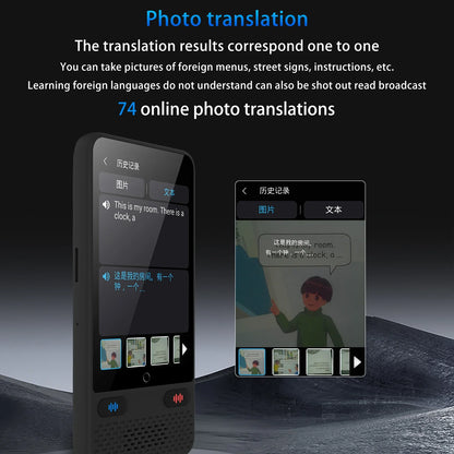 S85 Portable Language Translator Device — 138 Languages, Offline Translation, Voice & Video Recording Support