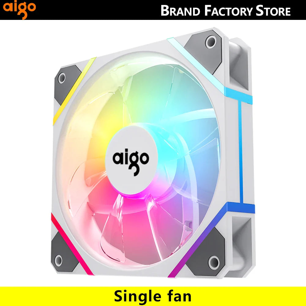 Aigo AM12 RGB PC Fan Kit — 120mm ARGB Water Cooler & Case Cooling Fans with 6-Pin Controller