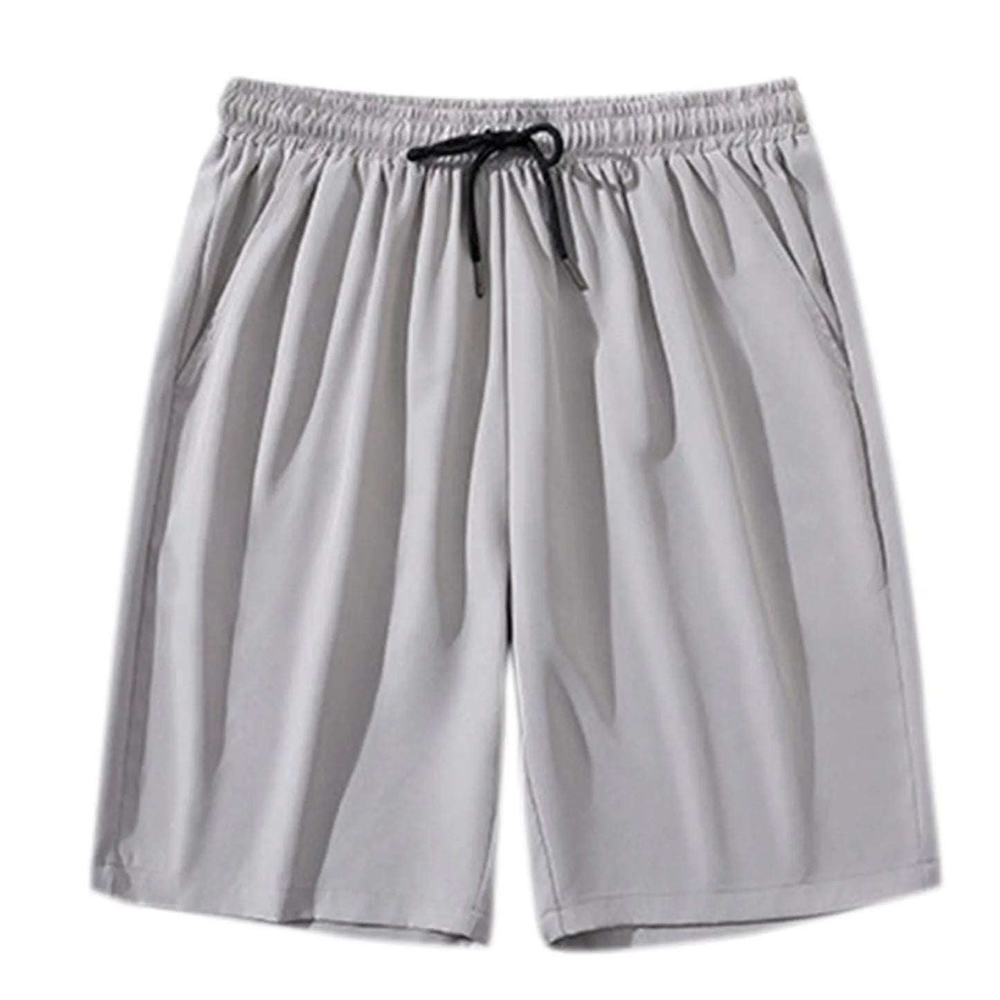 Men's Ice Silk Cargo Shorts – Thin, Loose-Fit Basketball & Sports Shorts (Big Size, Five-Point)