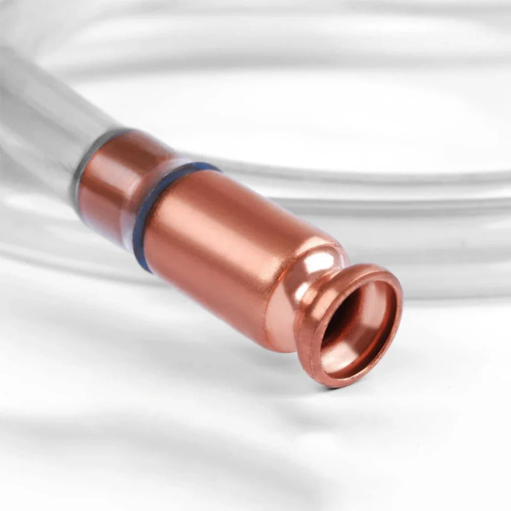 Self Suction Oil Pump with Copper Filler Pipe - Manual Siphon Connector for Gasoline, Fuel, Water, and Oil