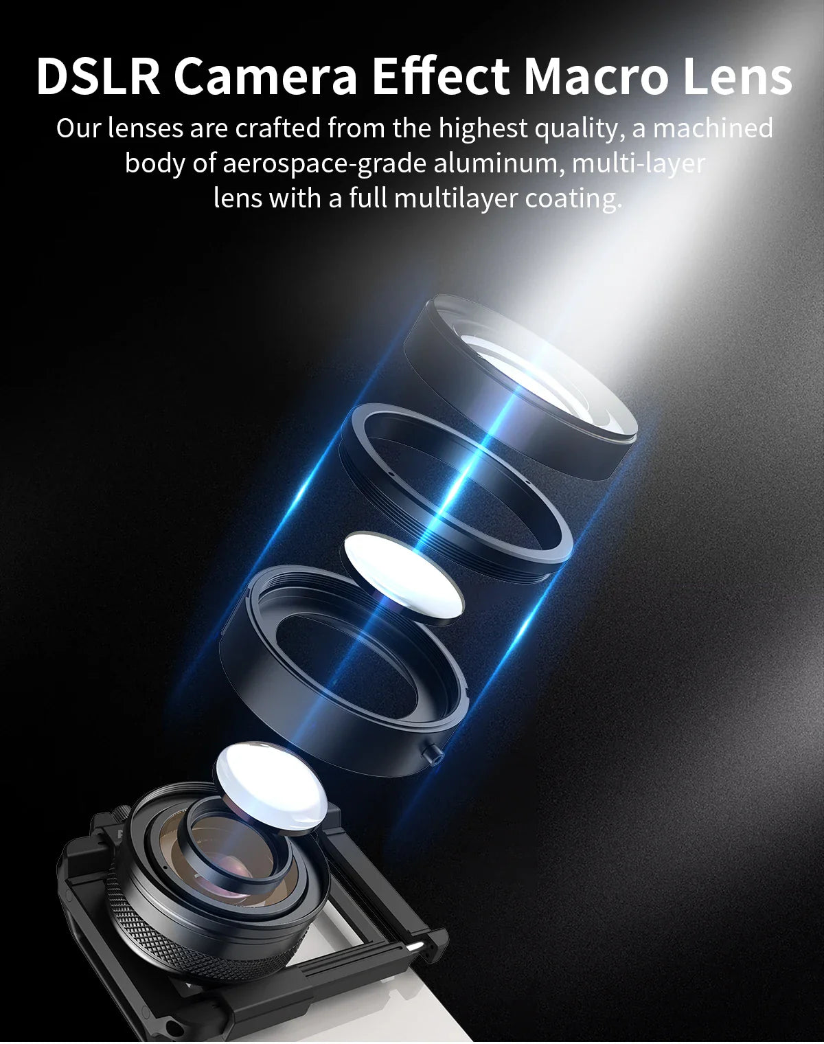 APEXEL 10-20X Zoom HD Macro Lens – Micro Phone Camera Lens for iPhone, Samsung & All Smartphones Eye Macro Photography