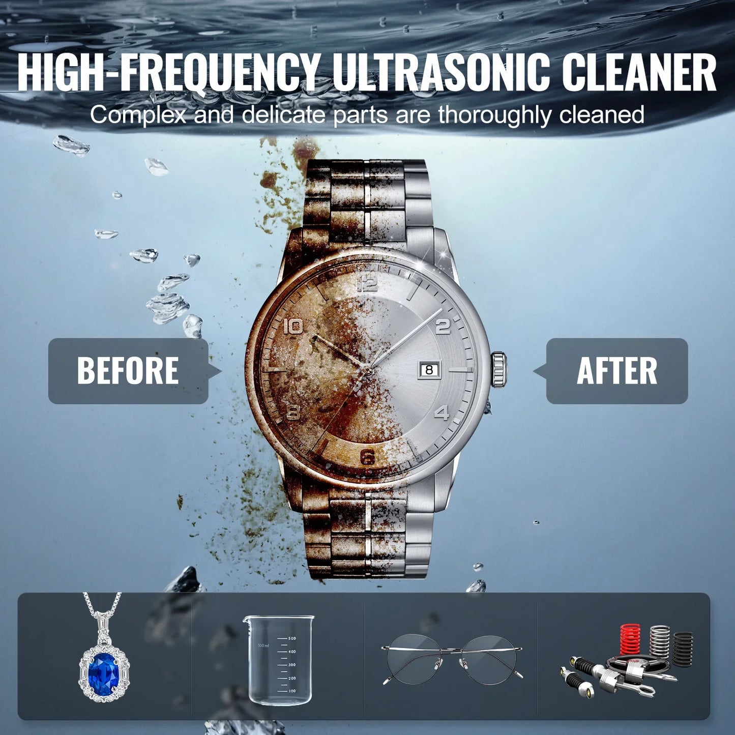 SucceBuy Ultrasonic Cleaner – 2L to 15L Portable Dishwasher with Timer for Home Use