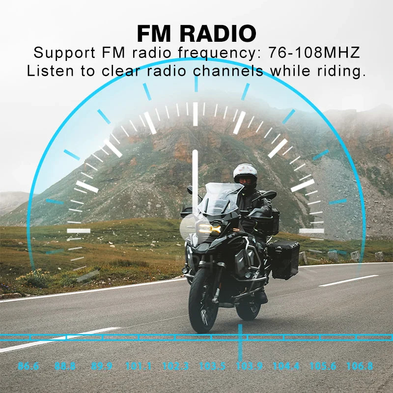 MAXTO M3 Motorcycle Helmet Bluetooth Headset — 1080P WiFi Video Recorder, Waterproof Intercom for 6 Riders, 1000m Range