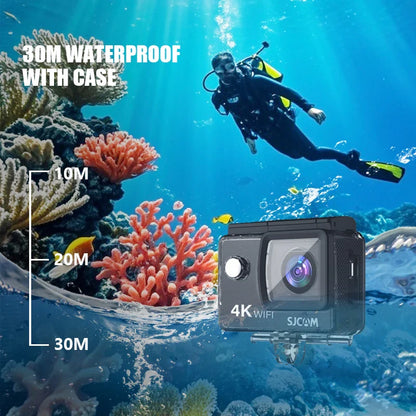 SJCAM SJ4000 Air Action Camera — 4K Video, 30M Waterproof, 2.4G WiFi Sports Cam for Bicycles & Motorcycles