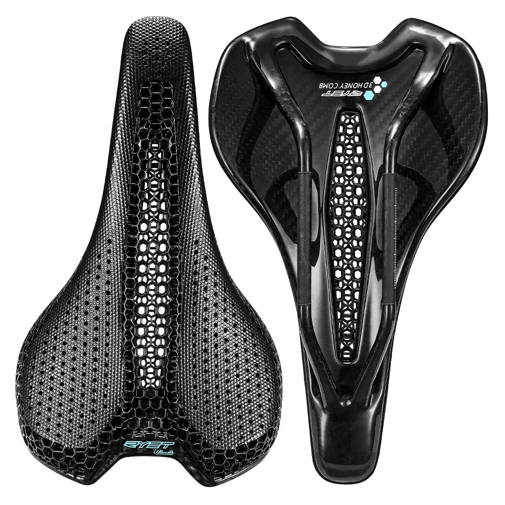 RYET Carbon 3D Printed Bike Saddle – Ultralight 175g Seat for Men & Women Road, MTB, Gravel, Triathlon Cycling